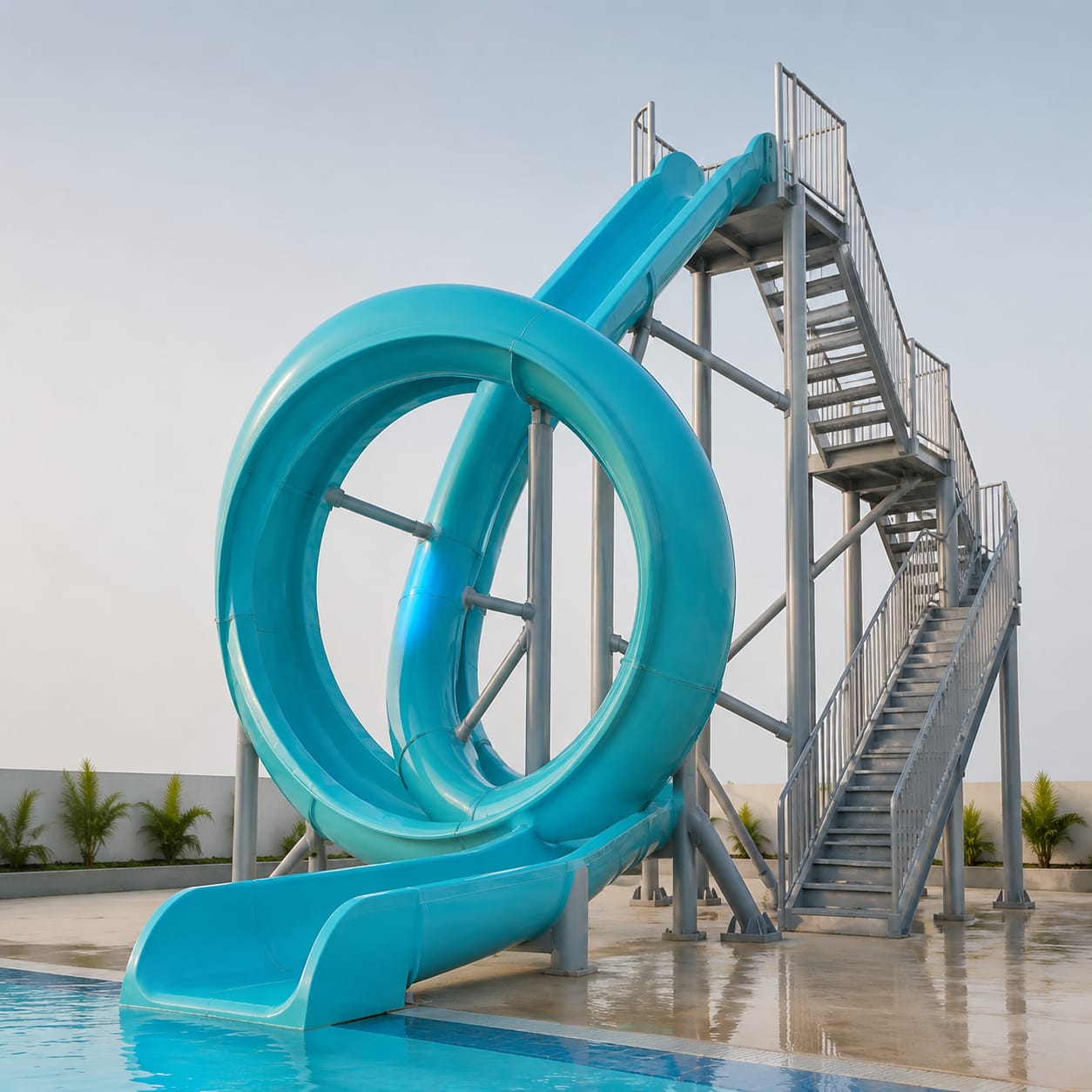 FRP-waterglijbaan met looping