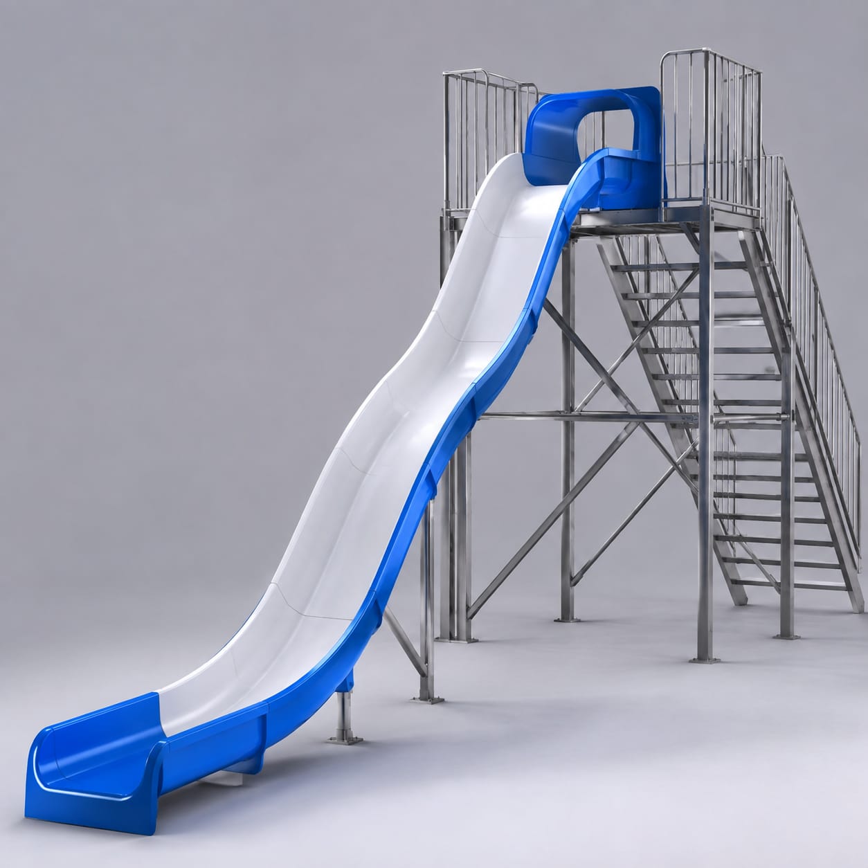 FRP-waterglijbaan met steile afdaling